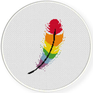 Rainbow Feather Cross Stitch Pattern