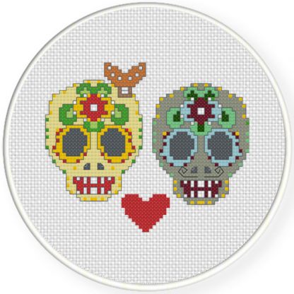 Sugar Skull Couples Cross Stitch Pattern – Daily Cross Stitch