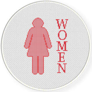 Charts Club Members Only: Women Bathroom Sign Cross Stitch Pattern