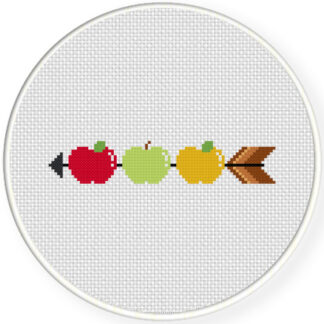Charts Club Members Only: Arrowed Apple Cross Stitch Pattern