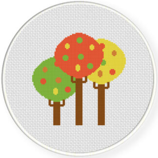 Charts Club Members Only: Autumn Trees Cross Stitch Pattern