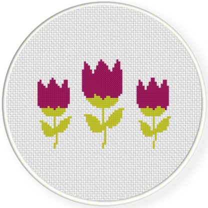 Beautiful Purple Flowers Cross Stitch Pattern – Daily Cross Stitch