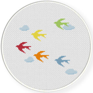 Bird Formation Cross Stitch Pattern