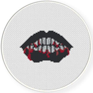 Bloody Black Lips Cross Stitch Pattern