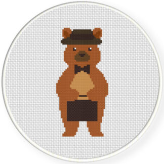 Business Bear Cross Stitch Pattern
