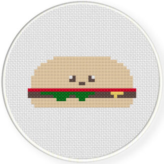 Charts Club Members Only: Cute Burger Cross Stitch Pattern