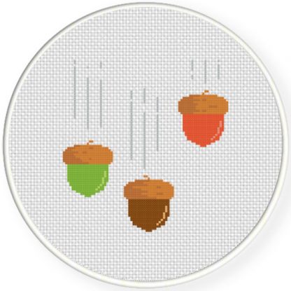 Falling Acorns Cross Stitch Pattern – Daily Cross Stitch