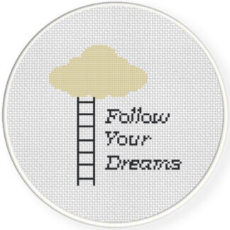 Charts Club Members Only: Follow Your Dreams With Ladder And Cloud Cross Stitch Pattern