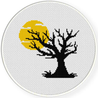 Halloween Full Moon Cross Stitch Pattern