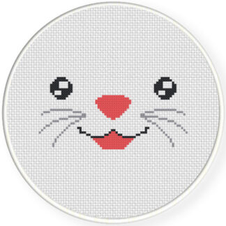Charts Club Members Only: Happy Cat Face Cross Stitch Pattern