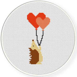 Hedgehog With Balloons Cross Stitch Pattern
