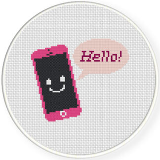 Charts Club Members Only: Hello Smartphone Cross Stitch Pattern