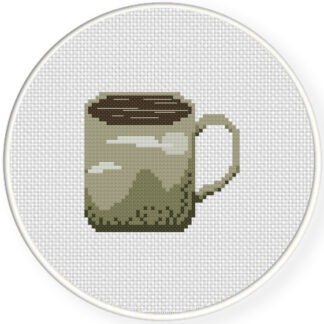 Mountain Coffee Mug Cross Stitch Pattern