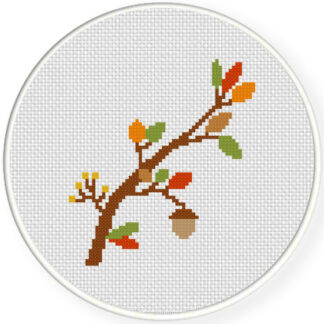 Pretty Autumn Branch Cross Stitch Pattern