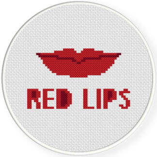 Red Lips Cross Stitch Pattern