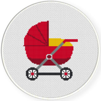 Red Stroller Cross Stitch Pattern