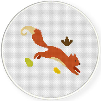 Running Squirrel Cross Stitch Pattern