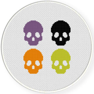 Spooky Skulls Cross Stitch Pattern