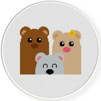 Bear Family Cross Stitch Pattern