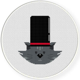 Big Hat Cat Cross Stitch Pattern