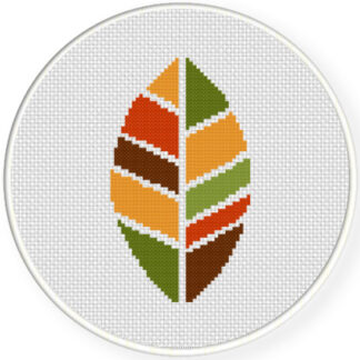 Charts Club Members Only: Block Autumn Leaf Cross Stitch Pattern