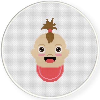 Cute Baby Girl Cross Stitch Pattern
