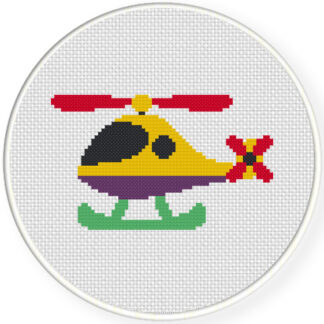 Charts Club Members Only: Cute Helicopter Cross Stitch Pattern