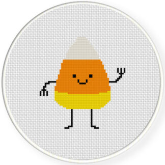 Happy Candy Corn Cross Stitch Pattern