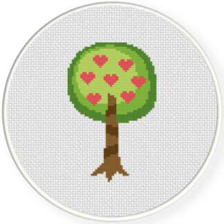 Heart Tree Cross Stitch Pattern