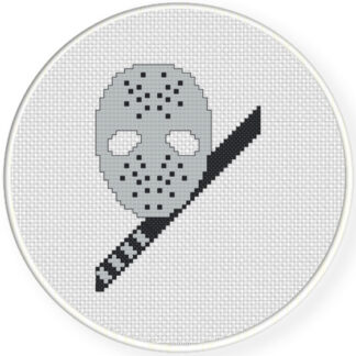 Charts Club Members Only: Hockey Mask And Sword Cross Stitch Pattern