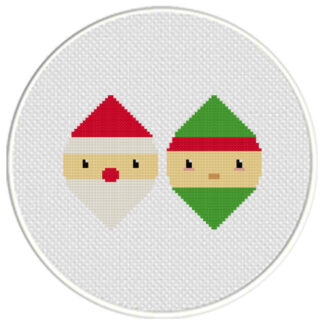 Santa And Elf Cross Stitch Pattern