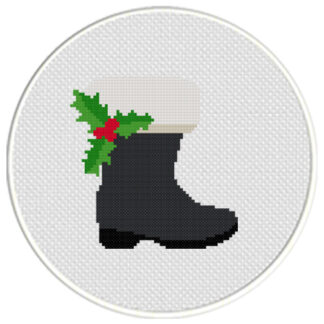 Santa's Boot Cross Stitch Pattern