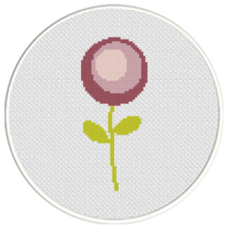 Simple Purple Flower Cross Stitch Pattern
