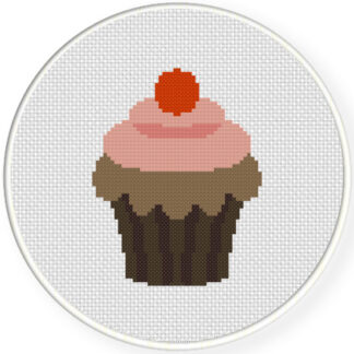 Charts Club Members Only: Strawberry Choco Cupcake Cross Stitch Pattern