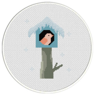 Charts Club Members Only: Winter Birdhouse Cross Stitch Pattern