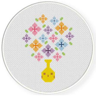 Charts Club Members Only: Flower Vase Cross Stitch Pattern