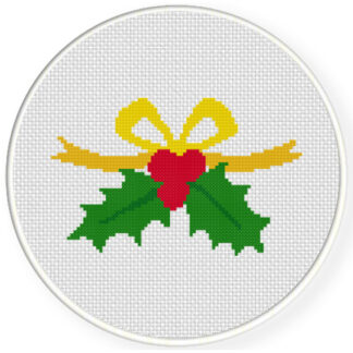 Charts Club Members Only: Holly Ribbon Cross Stitch Pattern