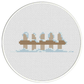 Snowy Fence Cross Stitch Pattern