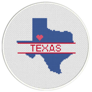 Texas Love Cross Stitch Pattern