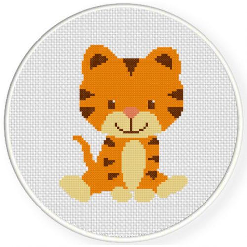 Download Charts Club Members Only: Baby Tiger Cross Stitch Pattern - Daily Cross Stitch