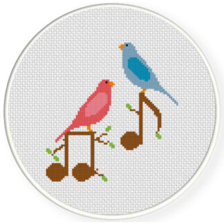 Charts Club Members Only: Birds And Notes Cross Stitch Pattern