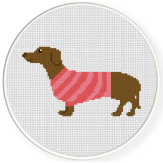 Dachshund Sweater Cross Stitch Pattern