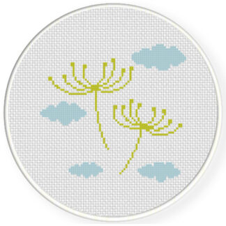 Charts Club Members Only: Dandelions With Clouds Cross Stitch Pattern