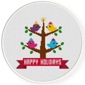 Charts Club Members Only: Happy Holiday Tree Cross Stitch Pattern