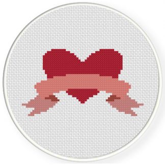 Heart Banner Cross Stitch Pattern – Daily Cross Stitch