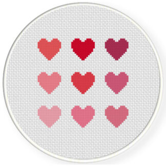 Charts Club Members Only: Heart Shades Cross Stitch Pattern