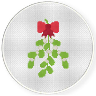 Mistletoe With Ribbon Cross Stitch Pattern