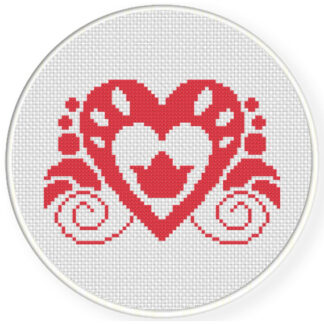 Charts Club Members Only: Pretty Heart Damask Cross Stitch Pattern