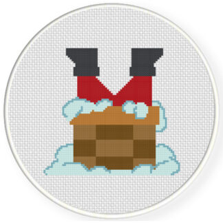 Santa Chimney Cross Stitch Pattern