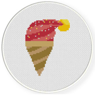 Charts Club Members Only: Santa Hat Ice Cream Cross Stitch Pattern